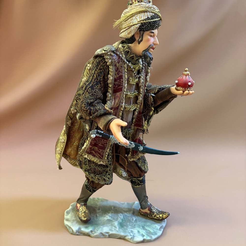 Members Mark 2005 Nativity Replacement Wiseman King Fabric Gold Burgundy Figure